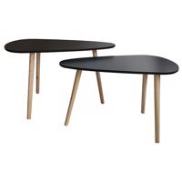 Padkészlet Frej fekete/tölgy természetes