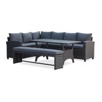 Sarok ülőgarnitúra Stockholm paddal fekete