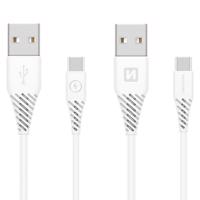 Swissten USB/USB-C 3.1 adatkábel fehér 1,5m (7mm)