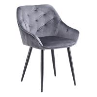 Szék K487 velvet/fém hamu 56x65x81