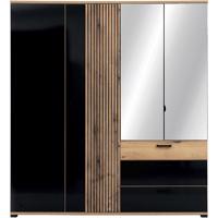 Szekrény 4d Aris As11 Tölgy/Fekete