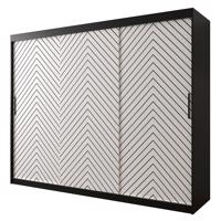 Szekrény Jodełka 1 250 fekete/fehér/fekete