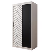 Szekrény Jodełka 100 fehér/fehér/fekete