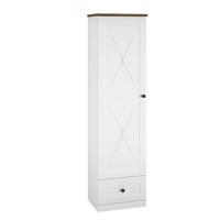 Szekrény Lille 03 1D1S fehér matt/tölgy lefkas