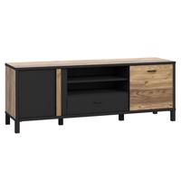 Szekrény RTV Haruki Alpesi Lucfenyő/fekete 042025