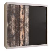 Szekrény Rustic 180 fehér/fekete