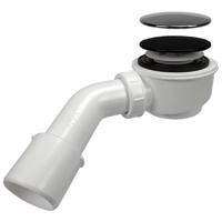 Zuhanytálca szifon Ø 50 mm felülről tisztítható króm/matt fekete fedéllel 2613